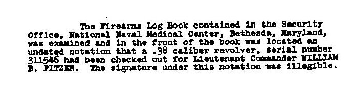 Record of issuance of a .38 caliber revolver, from the FBI file.