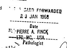 Ink stamp on the covering page of a copy of the autopsy protocol for William B. Pitzer, bearing the name of Pierre Finck.